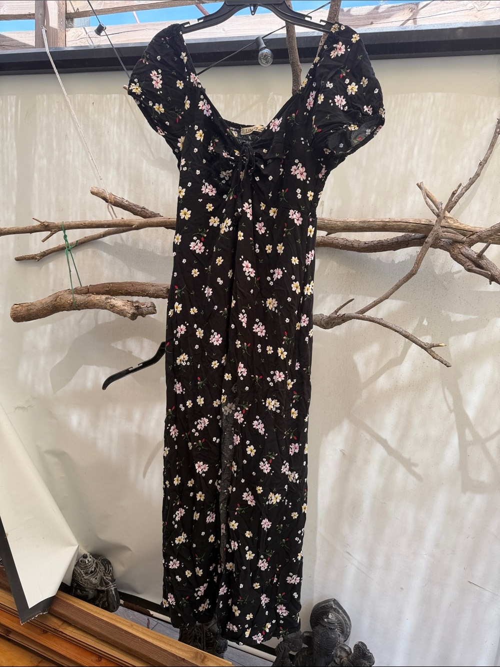 Liberty Love Black Floral Smocked Dress